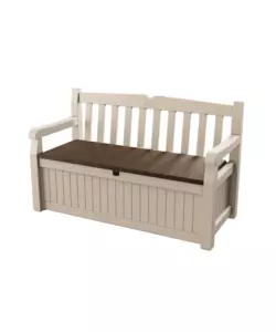 CASSAPANCA KETER "EDEN STORAGE BENCH" IN RESINA BEIGE, 140X60X84 CM